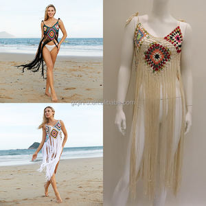 Jinru fatto a mano all'uncinetto in pizzo cucito con uncino Top fionda Bikini costumi da bagno Sexy con Logo ragazza sul davanti 1 pezzo - Product Image 6