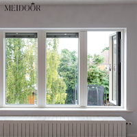 Ventana Abatible Horizontal Moderna Meidoor de PVC con Doble Acristalamiento UPVC para Hoteles y Villas