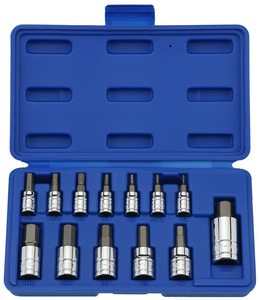 Jeu de douilles outils professionnels 13pc MM Bit Chrome Jetech Vw <span class=keywords><strong>Torx</strong></span> tête boulon clé à <span class=keywords><strong>douille</strong></span> avec 1/2 "<span class=keywords><strong>femelle</strong></span> <span class=keywords><strong>Torx</strong></span> Socket Long - Product Image 1