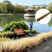 Matériel de bricolage pour diorama architectural et table de sable : Bande de gazon de riziculture 8mm, 4 pièces, à l'échelle HO et N, avec grappes de gazon longues pour paysage pastoral