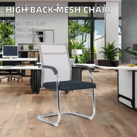 Chaise de bureau ergonomique moderne et contemporaine à dossier haut avec accoudoirs en maille Chaise d'affaires pour la maison/la conférence/les visiteurs Matériau PU