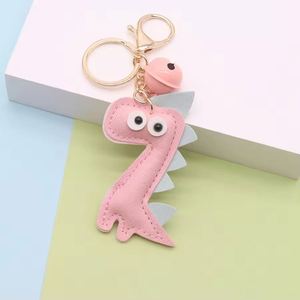 Creative Dinosaur PU Leather Keychain Cute Bag Pendant Bell Charm Car <b>Key</b> <b>Ring</b> Cross Border Gift - Product Image 6
