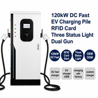 Borne de recharge rapide DC Wanbo-558 120 kW pour véhicules électriques, double pistolet, station de recharge par carte RFID