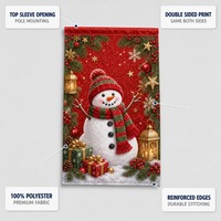Drapeaux de jardin suspendus en toile de jute double face personnalisés pour Noël, 12x18 pouces, pour décoration extérieure d'hiver, vente en gros