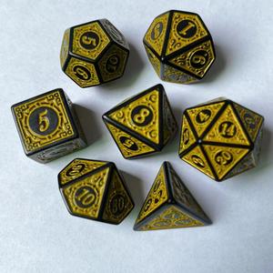 Offre Spéciale : Ensemble de 7 dés polyédriques en acrylique, écologiques et durables, style rétro, pour jeux de rôle de table et accessoires de jeu de société - Product Image 4