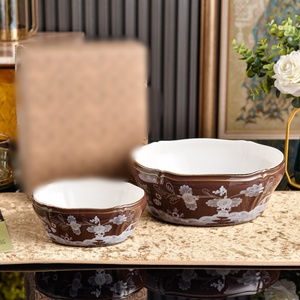 New Model European Ceramic Eco-Friendly 7+10 inch Salad Bowl <b>Dinnerware</b> Set for Home Use and Party - Product Image 1