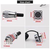 Prise d'aviation robuste WEIPU WS20 |   Connecteur mâle et femelle 2-12 broches J12TQ K15Z |   Prise filetée robuste pour l'alimentation et les signaux