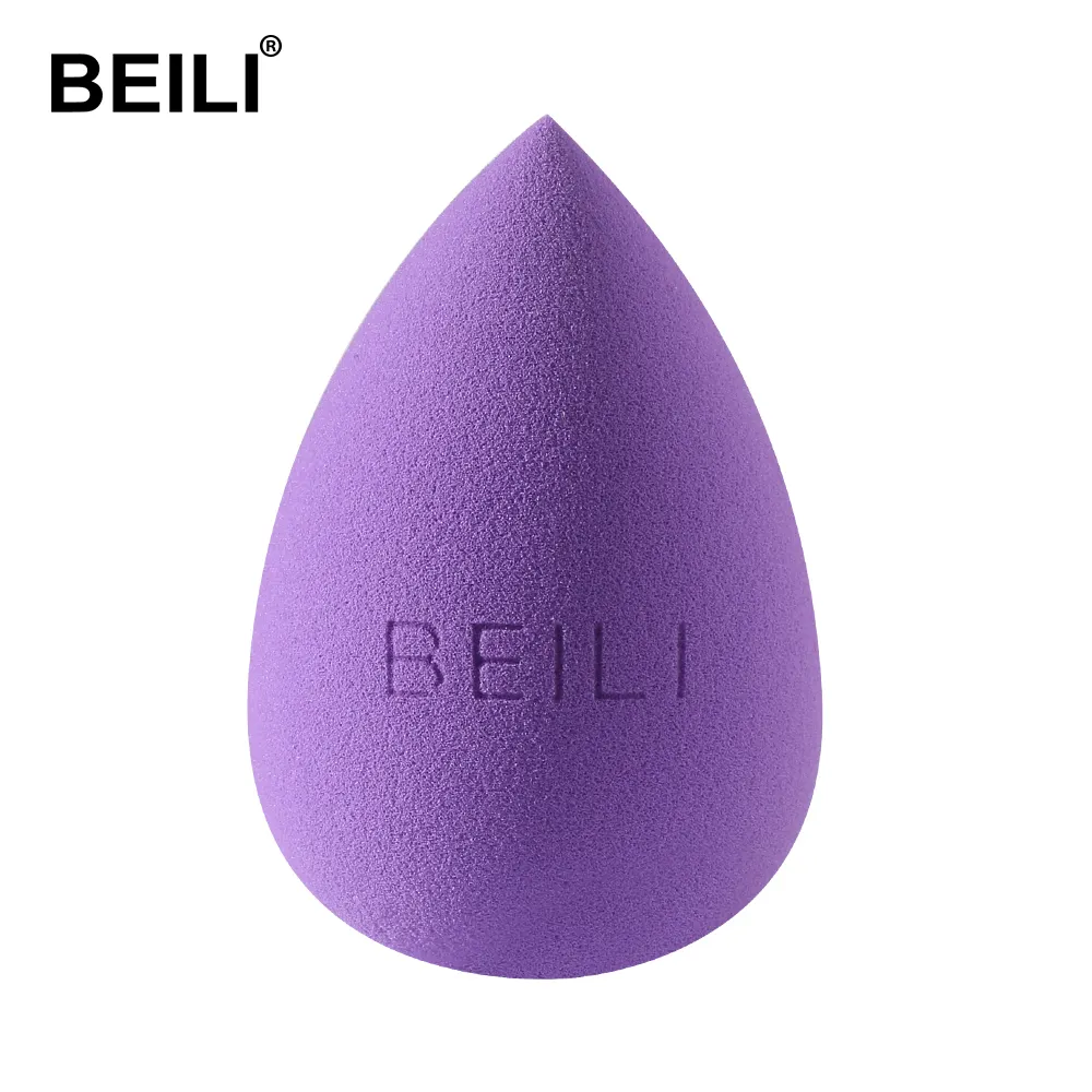 BEILI Wholesale customized logo latex free beauty sponge purple Private Label makeup Sponge Blender Non-latex soft sponge