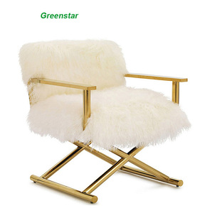 Mid-Century Accent <strong>Arm</strong> <strong>Chair</strong> Velvet <strong>Single</strong> Living Room Lounge <strong>Chair</strong> with Metal Frame in Gold Finishing - Product Image 1