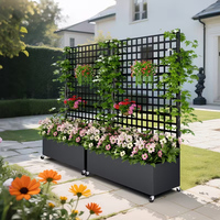 Jardinière en acier galvanisé, treillis carré, bac à plantes surélevé écologique pour plantes grimpantes, vignes, revêtement en poudre