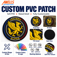 Patch en PVC souple avec logo personnalisé, écusson en caoutchouc 3D Aigle Tricolore Alpha pour vestes, casquettes et sacs, vêtements AWELLS