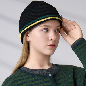 Gorro de Punto con Puño y Logotipo Personalizado para Niños, Gorro de Invierno de Lana con Rayas Retro para Niños y Niñas - Product Image 4
