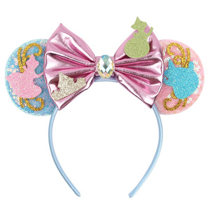 Diadema de Orejas de Ratón con Lentejuelas de Diseño Personalizado para Fiestas, con Lazo y Gorro de Chef, Estilo Dulce para Mujer, Ajustable - Product Image 2