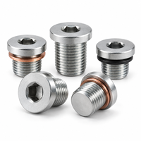 Bouchon de vidange hexagonal interne sur mesure à filetage mâle flangé pour tuyau de boîte de vitesses hydraulique, OEM personnalisé