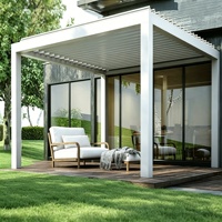Pergola motorisée en aluminium résistante aux intempéries avec toit à lames rétractables pour terrasse extérieure