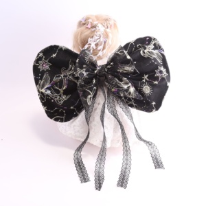 Ailes de Fée Noires 2026 Nouveau Style Filles Fête d'Halloween Enfants Tissu Dentelle Ailes de Papillon Ruban Noir Pâques Noël Fait Main - Product Image 3