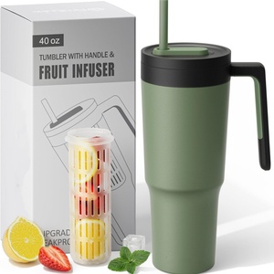 Wholesale 40OZ Tumblers With Handle and Straw Custom Logo <b>Coffee</b> Mugs Stainless Steel Water <b>Bottle</b> Vacuum 40oz Tumbler with Stra - Product Image 2