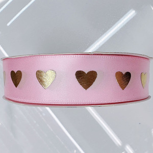 Cinta <span class=keywords><strong>de</strong></span> satén <span class=keywords><strong>de</strong></span> poliéster Beidong <span class=keywords><strong>de</strong></span> 2.5 cm con corazón <span class=keywords><strong>de</strong></span> amor y lámina dorada para decoración <span class=keywords><strong>de</strong></span> cajas <span class=keywords><strong>de</strong></span> regalo, embalaje floral, lazos <span class=keywords><strong>de</strong></span> corazón y manualidades DIY - Product Image 4