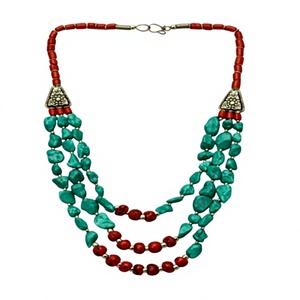 Collar Clásico de Resina Turquesa para Mujer, Cadena Chapada en Oro, con Cuentas, para Fiesta, Boda, Joyería de Moda, Accesorio de Moda - Product Image 2