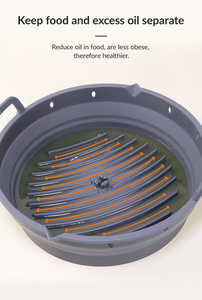 OEM ODM Silicone Air Fryer <b>Liner</b> Set Factory Direct Custom Logo Round Reusable <b>Airfryer</b> Silicone <b>Liners</b> Kitchen Accessories - Product Image 4
