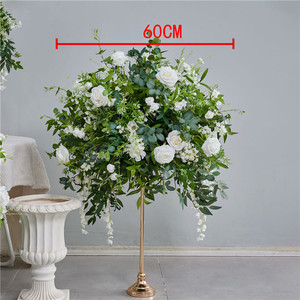 Nueva Bola <span class=keywords><strong>de</strong></span> Flores Artificiales <span class=keywords><strong>de</strong></span> Color Verde Moderno con <span class=keywords><strong>Rosas</strong></span> <span class=keywords><strong>Blancas</strong></span> <span class=keywords><strong>de</strong></span> Seda para Centros <span class=keywords><strong>de</strong></span> Mesa <span class=keywords><strong>de</strong></span> Boda, Decoración <span class=keywords><strong>de</strong></span> Pasillos Interiores y Exteriores - Product Image 5