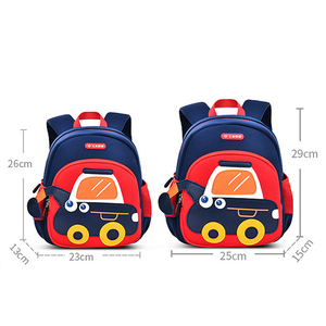 かわいいネオプレン製掘削機デザインの漫画風バックパック、エアクッションベルト、ソフトハンドル、耐久性、通気性、防水性、ファッショナブルなスタイル、ジッパー付き - Product Image 2