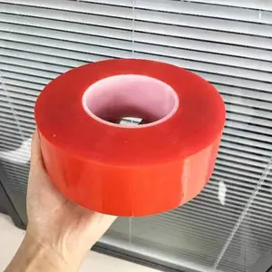 Nastro adesivo acrilico rosso a 2 facce trasparente industriale ritardante di fiamma doppio lato pellicola per animali domestici