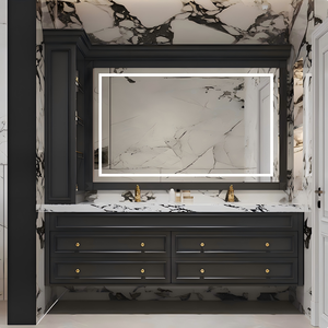 バスルームキャビネットミラーキャビネット組み合わせバスルームドレッシングテーブルシンク洗面台ロックプレートバスルームキャビネットセット - Product Image 6