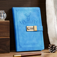 Carnet de notes A5 rétro avec serrure à code, carnet de comptes artistique, bloc-notes à sous-motifs de mot de passe, 80 feuilles à feuilles mobiles, logo personnalisé, cadeau