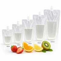 Poche souple personnalisée imprimée, résistante à l'humidité, recyclable, en plastique, avec poignée et bouchon à vis, pour jus, huile de cuisson, smoothie, avec bec verseur