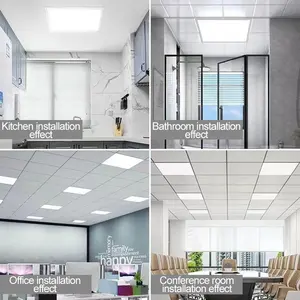 Lampe de bureau lampadaire hôpital scolaire 595*595 plafond commercial carré plat led panneau lumineux