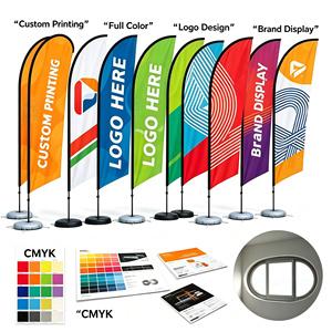 Kit de Banderola Publicitaria Tipo Pluma para Playa con Soporte 15ft para Exteriores Doble Cara - Product Image 2