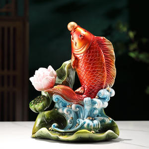 ของตกแต่งปลาสไตล์จีนแบบใหม่ งานประติมากรรมเรซิ่นอีพ็อกซี่ ของตกแต่งบ้าน ของขวัญขึ้นบ้านใหม่ - Product Image 3