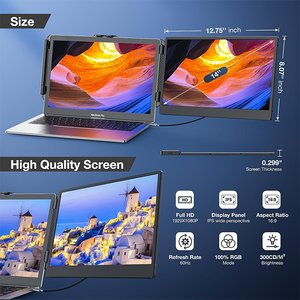 Moniteur portable d'extension à double écran de 14 pouces avec interface IPS Type C <span class=keywords><strong>offres</strong></span> bon marché pour PC <span class=keywords><strong>PS5</strong></span> Notebook Desktop - Product Image 5