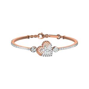 กำไลข้อมือเพชรแท้คุณภาพเยี่ยม ดีไซน์ลิงค์ ทองคำ 10K 14K 18K โรสโกลด์ ทรงเหลี่ยมมรกต รับรองโดย IGI กำไลหรูสำหรับผู้หญิง - Product Image 3