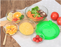 Lot de 5 Bols en Verre Ronds Transparent avec Couvercle pour Salade de Fruits, Résistants à la Chaleur, Écologiques et Tendance pour la Maison – Vente Chaude Usine