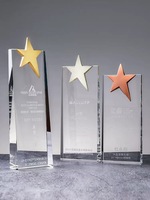 Plaque de trophée en cristal personnalisée, écologique, gravée au laser, polie, avec sculpture en forme d'étoile, avec sublimation, cadeau pour les événements sportifs