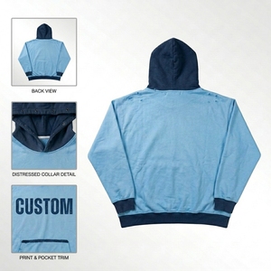 Custom 480gsm Heavyweight Cotton Hoodie Men's Streetwear Boxy Fit Vintage Stone Wash Tapestry Embroidery Fleece Pullover Jumper - Product Image 2