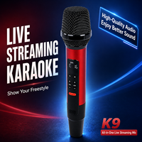 Microphone de streaming en direct tout-en-un avec carte son intégrée, réduction de bruit IA, micro karaoké OTG pour téléphone et PC