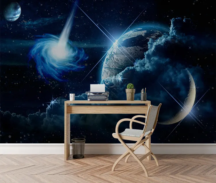 Papier peint Photo personnalisé en 3d, revêtement Mural sur mesure avec étoiles et l'univers, décoration d'intérieur