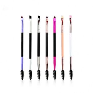 Wholesale Makeup Tool Double End <b>Angled</b> <b>Eyebrow</b> Eyelash <b>Brush</b> <b>Eyebrow</b> Comb Mascara <b>Brush</b> Private Label - Product Image 3