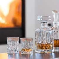 Vaso de whisky y decantador Juegos de regalos personalizados Decantador de whisky cuadrado de cristal transparente para vino Licor Whisky Cóctel Regalo