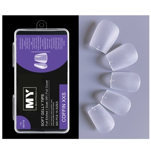 MyBeautyNails label privé gel doux gelée conseils gravé amande cercueil rond couverture complète presse sur les ongles xxs xs capsul gel x ongles - Product Image 1