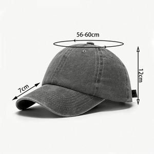 Casquettes de baseball sportives en coton rétro vintage, ajustables, non structurées, couleur unie, effet vieilli, avec logo personnalisé, vente en gros - Product Image 3