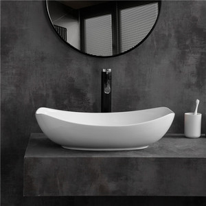 <span class=keywords><strong>Lavabo</strong></span> de Arte de cerámica blanca de alta calidad sobre encimera <span class=keywords><strong>Lavabo</strong></span> de baño <span class=keywords><strong>Lavabo</strong></span> de mano - Product Image 4
