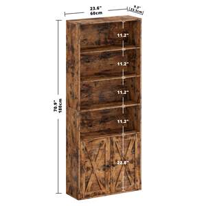 Librería de madera de 70 pulgadas personalizada OEM, 6 estantes, almacenamiento de exhibición sin puerta para el hogar, oficina, sala de estar, dormitorio moderno - Product Image 2
