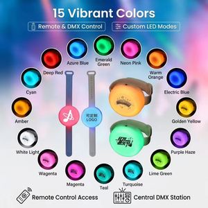 Pulsera LED RGB con Control Remoto DMX512 Firewolf, Funciona con Pilas AAA, Personalizable con Logotipo, 15 Colores, Portátil, para Interiores - Product Image 2
