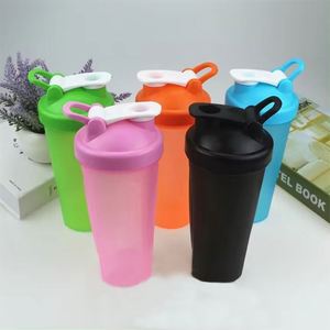 ขวดน้ำ600มล. ขวดน้ำแบบถ้วยเชคเกอร์ใส่โปรตีนสำหรับเล่นกีฬาออกกำลังกายเล่นยิมทำโลโก้ได้ตามต้องการ