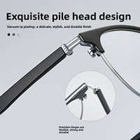 35045 Montures de lunettes pour hommes en alliage, durables et légères, pour un usage professionnel et décontracté, avec design de cheville exquis et monture carrée intégrale