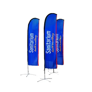 Custom Outdoor Feather Banner Flags with Aluminum Pole & Ground Spike for Sale Promotion